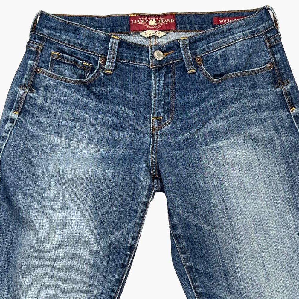 Lucky Brand Sofia Boot Low Rise Denim Jeans Size 8 Women - Picture 2 of 11